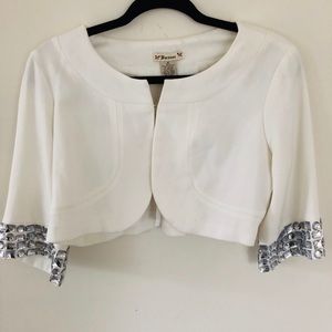 Forever 21 white embellished shrug